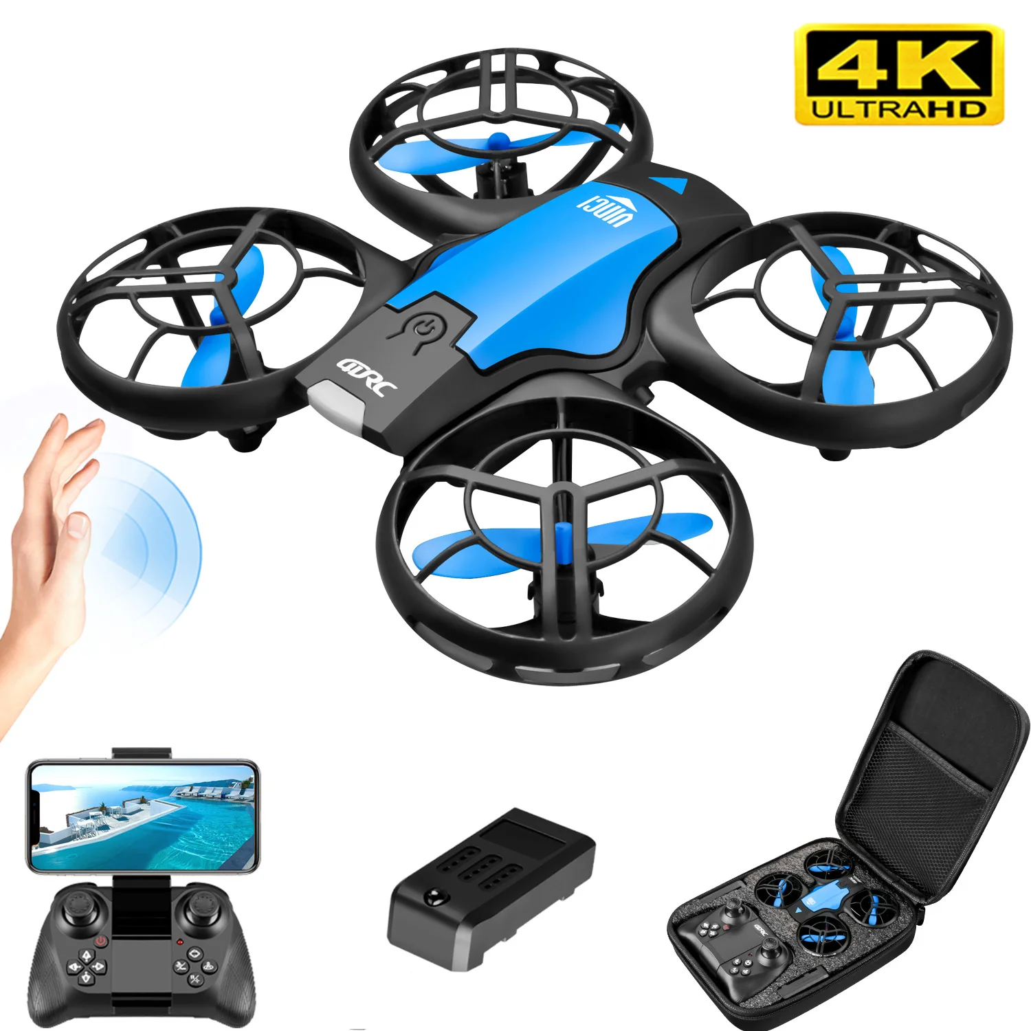 Drone Camera Wide Angle - โดรน V8 รุ่นใหม่ขนาดเล็ก 4K ระดับมืออาชีพ กล้อง