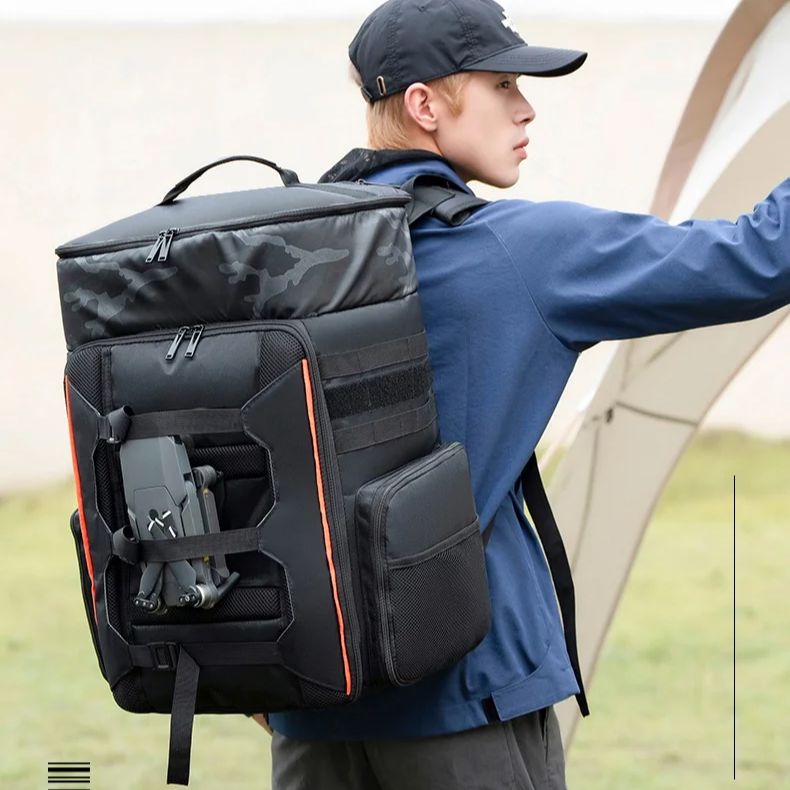 Drone Camera Case - กระเป๋าเป้สะพายหลังสำหรับโดรนแข่ง FPV ขนาด 33 ลิตร, กระเป๋ากล้องถ่ายภาพกันน้ำสำหรับเดินทางกลางแจ้ง,