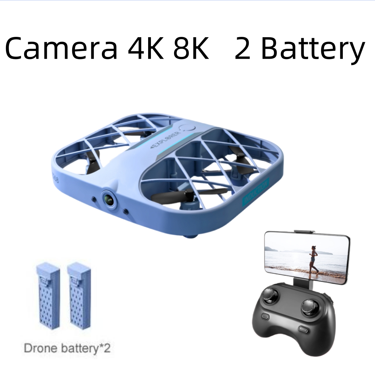 Drone Camera 4K - โดรน JJRC H107 FPV RC พร้อมแบตเตอรี่