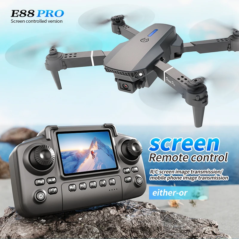 Professional E88 PRO Drone หน้ - Drone Camera Wide Angle บทวิจารณ์และราคา
