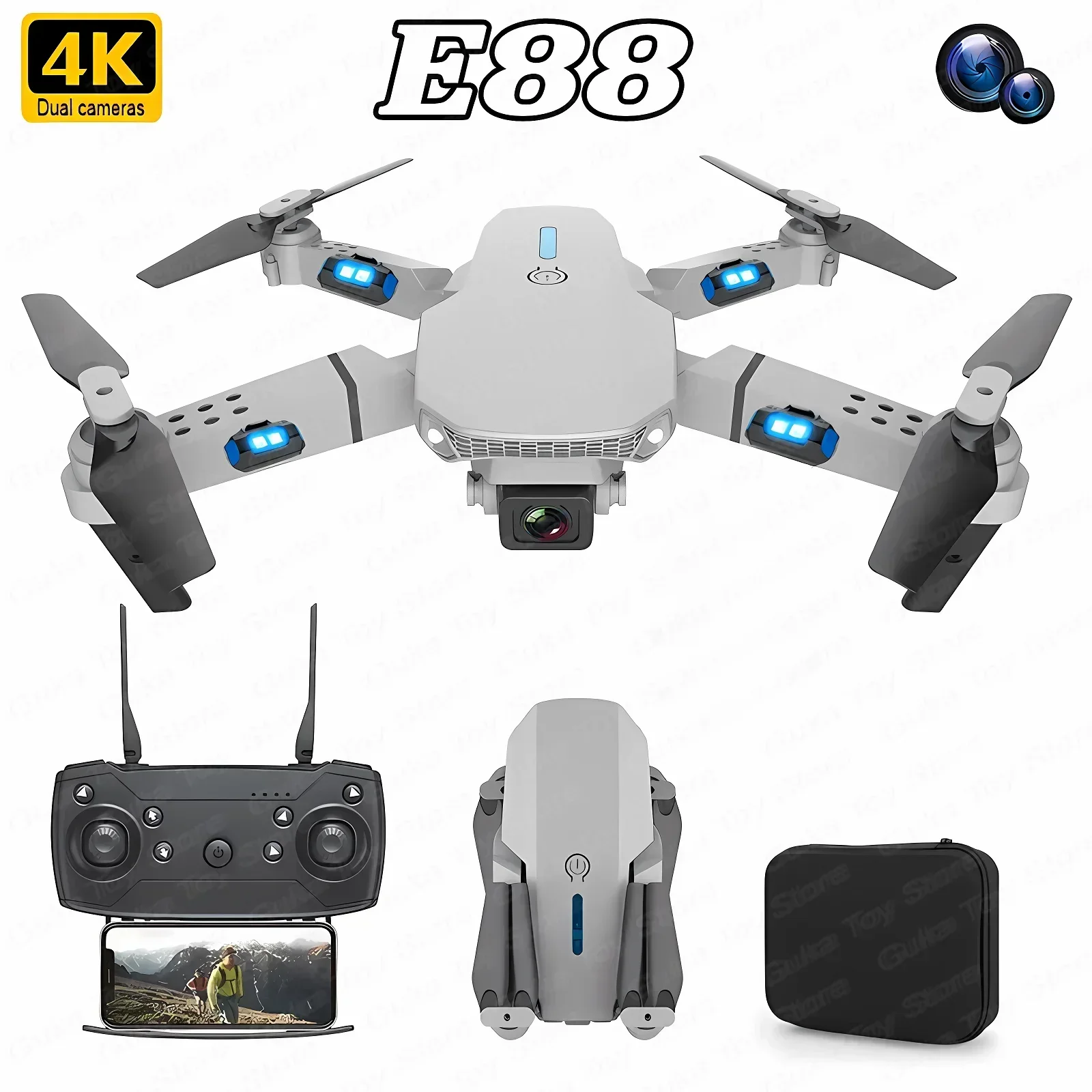 E88 Pro WIFI FPV Droneมุมกว้าง - Drone Camera 4K บทวิจารณ์และราคา